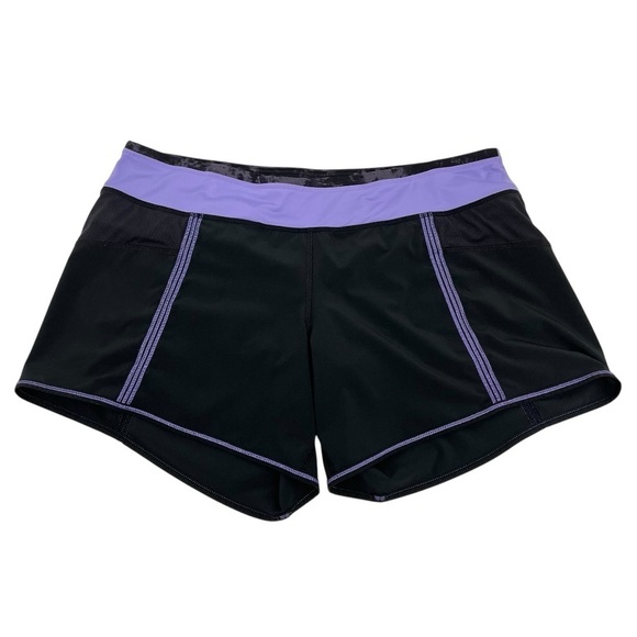 Lululemon Black Purple 5” Lined Running Athletic Performance Shorts Women’s 10 - Picture 5 of 11